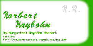 norbert maybohm business card