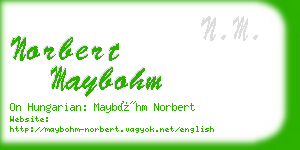 norbert maybohm business card